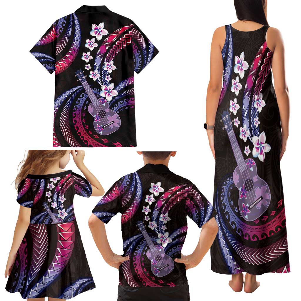 Hawaiian Ukulele Family Matching Tank Maxi Dress and Hawaiian Shirt Sweet Dream Fantastic Plumeria LT01 - Polynesian Pride