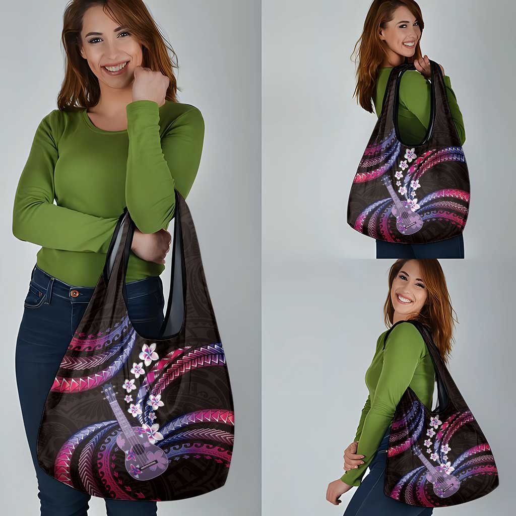Hawaiian Ukulele Grocery Bag Sweet Dream Fantastic Plumeria