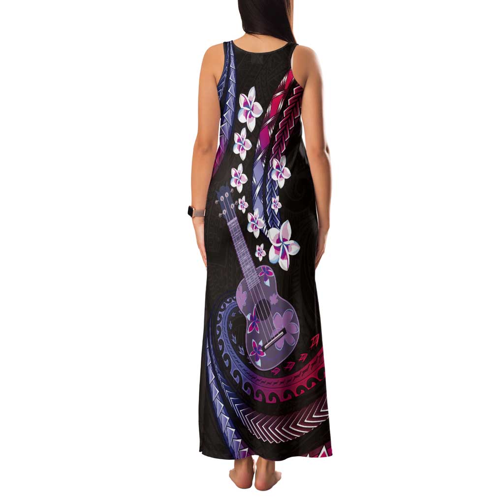 Hawaiian Ukulele Tank Maxi Dress Sweet Dream Fantastic Plumeria