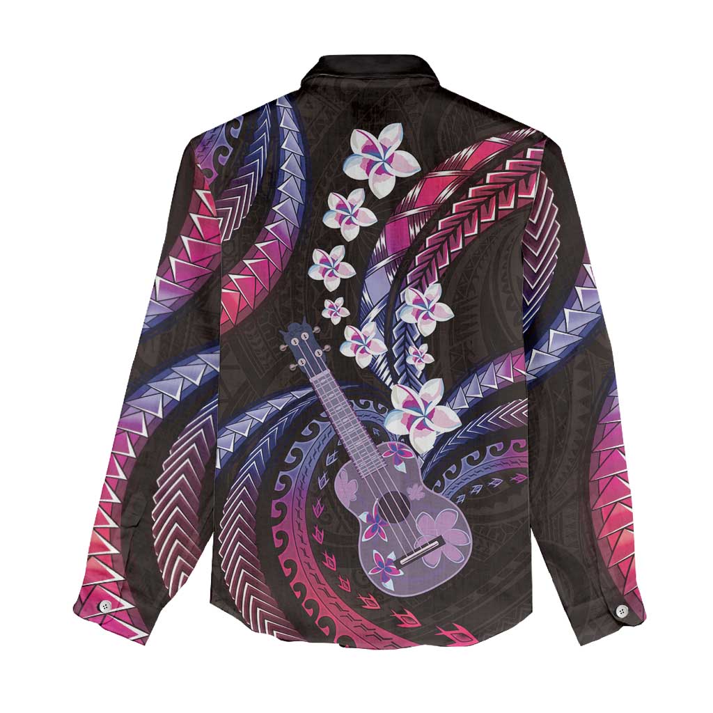 Hawaiian Ukulele Women Casual Shirt Sweet Dream Fantastic Plumeria LT01 - Polynesian Pride