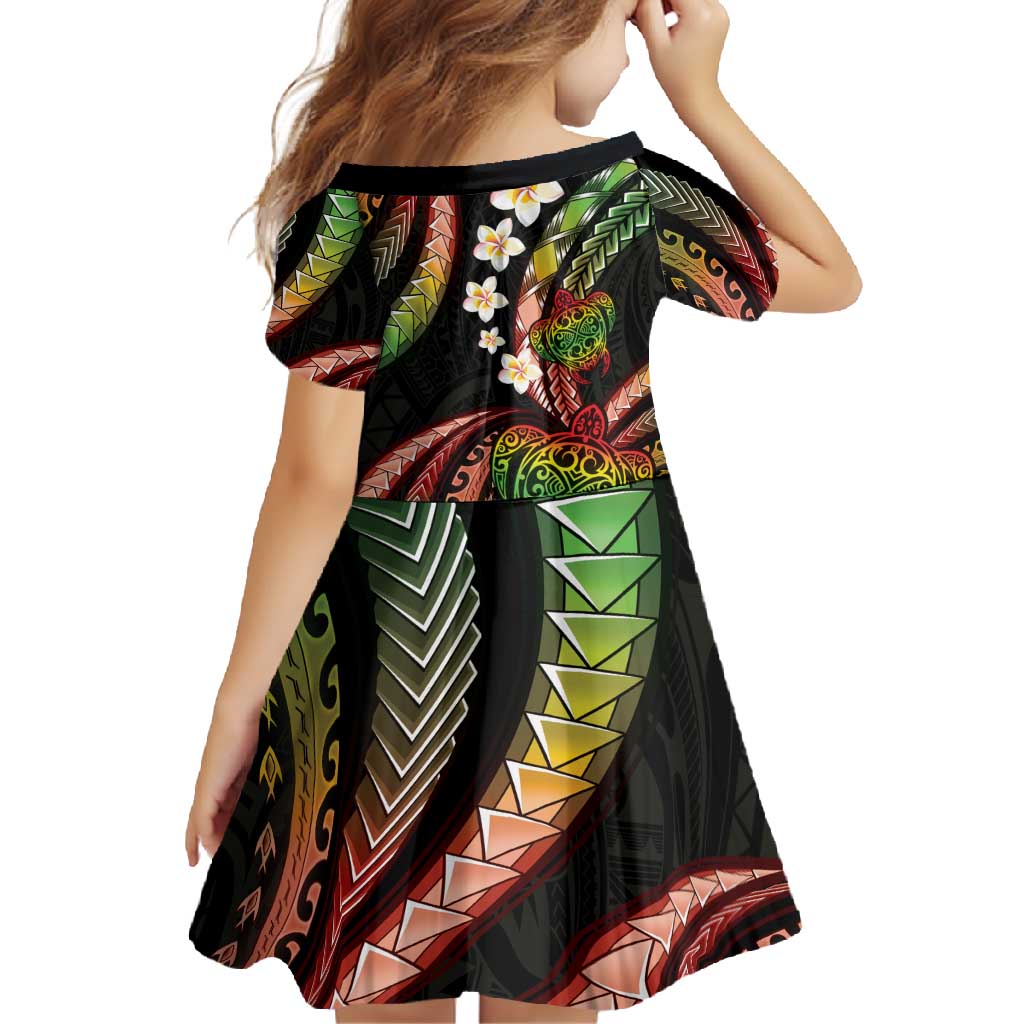 Hawaii Turtles Plumeria Family Matching Long Sleeve Bodycon Dress and Hawaiian Shirt Reggae Polynesian Pattern