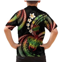 Hawaii Turtles Plumeria Family Matching Mermaid Dress and Hawaiian Shirt Reggae Polynesian Pattern LT01 - Polynesian Pride