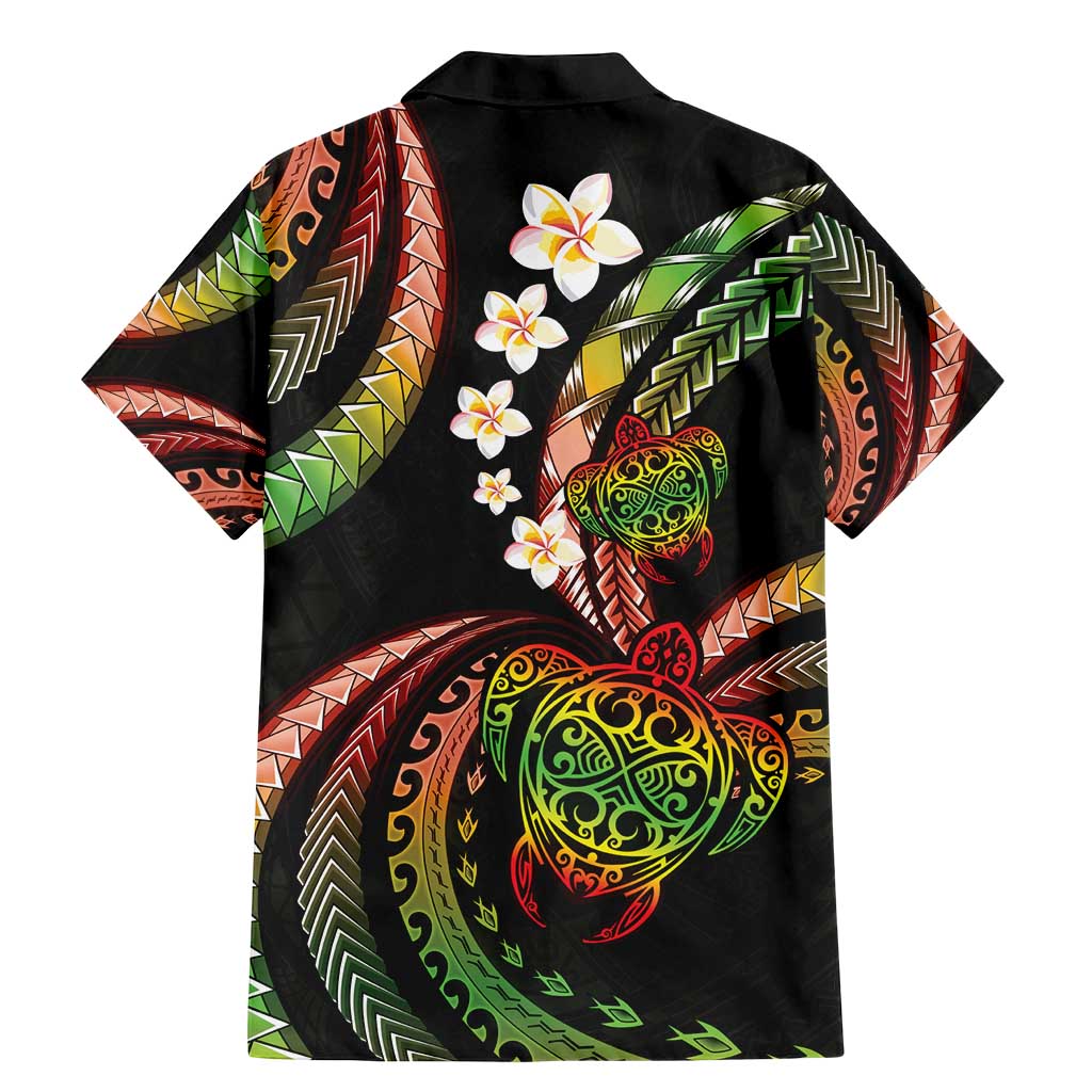 Hawaii Turtles Plumeria Family Matching Mermaid Dress and Hawaiian Shirt Reggae Polynesian Pattern LT01 - Polynesian Pride