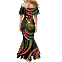 Hawaii Turtles Plumeria Family Matching Mermaid Dress and Hawaiian Shirt Reggae Polynesian Pattern LT01 - Polynesian Pride