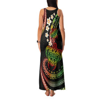 Hawaii Turtles Plumeria Family Matching Tank Maxi Dress and Hawaiian Shirt Reggae Polynesian Pattern