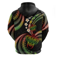 Hawaii Turtles Plumeria Hoodie Reggae Polynesian Pattern