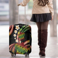 Hawaii Turtles Plumeria Luggage Cover Reggae Polynesian Pattern