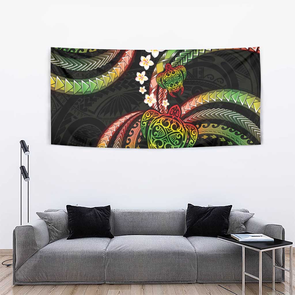 Hawaii Turtles Plumeria Tapestry Reggae Polynesian Pattern