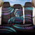 Hawaii Turtles Plumeria Back Car Seat Cover Amethyst Gradient Polynesian Pattern