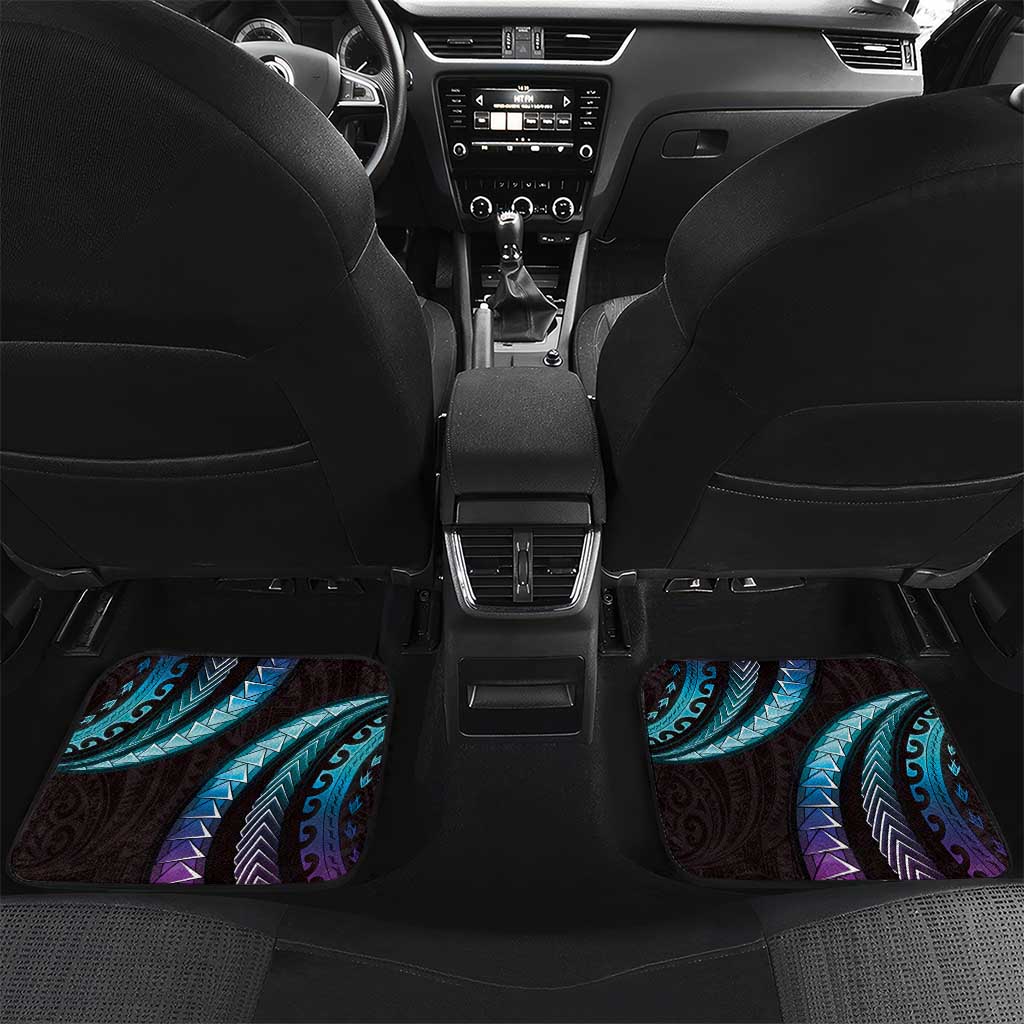 Hawaii Turtles Plumeria Car Mats Amethyst Gradient Polynesian Pattern