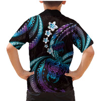 Hawaii Turtles Plumeria Family Matching Mermaid Dress and Hawaiian Shirt Amethyst Gradient Polynesian Pattern LT01 - Polynesian Pride