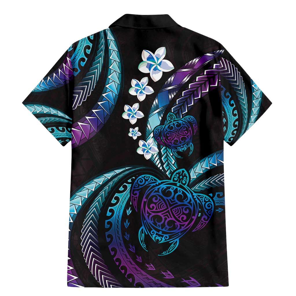 Hawaii Turtles Plumeria Family Matching Mermaid Dress and Hawaiian Shirt Amethyst Gradient Polynesian Pattern LT01 - Polynesian Pride