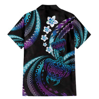 Hawaii Turtles Plumeria Family Matching Mermaid Dress and Hawaiian Shirt Amethyst Gradient Polynesian Pattern LT01 - Polynesian Pride