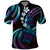 Hawaii Turtles Plumeria Polo Shirt Amethyst Gradient Polynesian Pattern