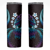 Hawaii Turtles Plumeria Skinny Tumbler Amethyst Gradient Polynesian Pattern LT01 Purple - Polynesian Pride