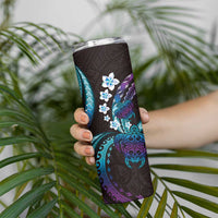 Hawaii Turtles Plumeria Skinny Tumbler Amethyst Gradient Polynesian Pattern LT01 - Polynesian Pride