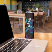 Hawaii Turtles Plumeria Skinny Tumbler Amethyst Gradient Polynesian Pattern LT01 - Polynesian Pride