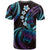 Hawaii Turtles Plumeria T Shirt Amethyst Gradient Polynesian Pattern
