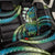 Hawaii Turtles Plumeria Back Car Seat Cover Chartreuse Cyan Polynesian Pattern