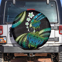 Hawaii Turtles Plumeria Spare Tire Cover Chartreuse Cyan Polynesian Pattern LT01 Cyan - Polynesian Pride