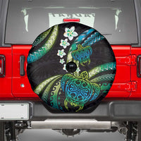 Hawaii Turtles Plumeria Spare Tire Cover Chartreuse Cyan Polynesian Pattern LT01 - Polynesian Pride