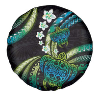 Hawaii Turtles Plumeria Spare Tire Cover Chartreuse Cyan Polynesian Pattern LT01 - Polynesian Pride