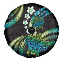 Hawaii Turtles Plumeria Spare Tire Cover Chartreuse Cyan Polynesian Pattern LT01 - Polynesian Pride