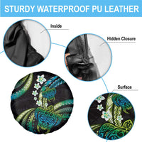 Hawaii Turtles Plumeria Spare Tire Cover Chartreuse Cyan Polynesian Pattern LT01 - Polynesian Pride