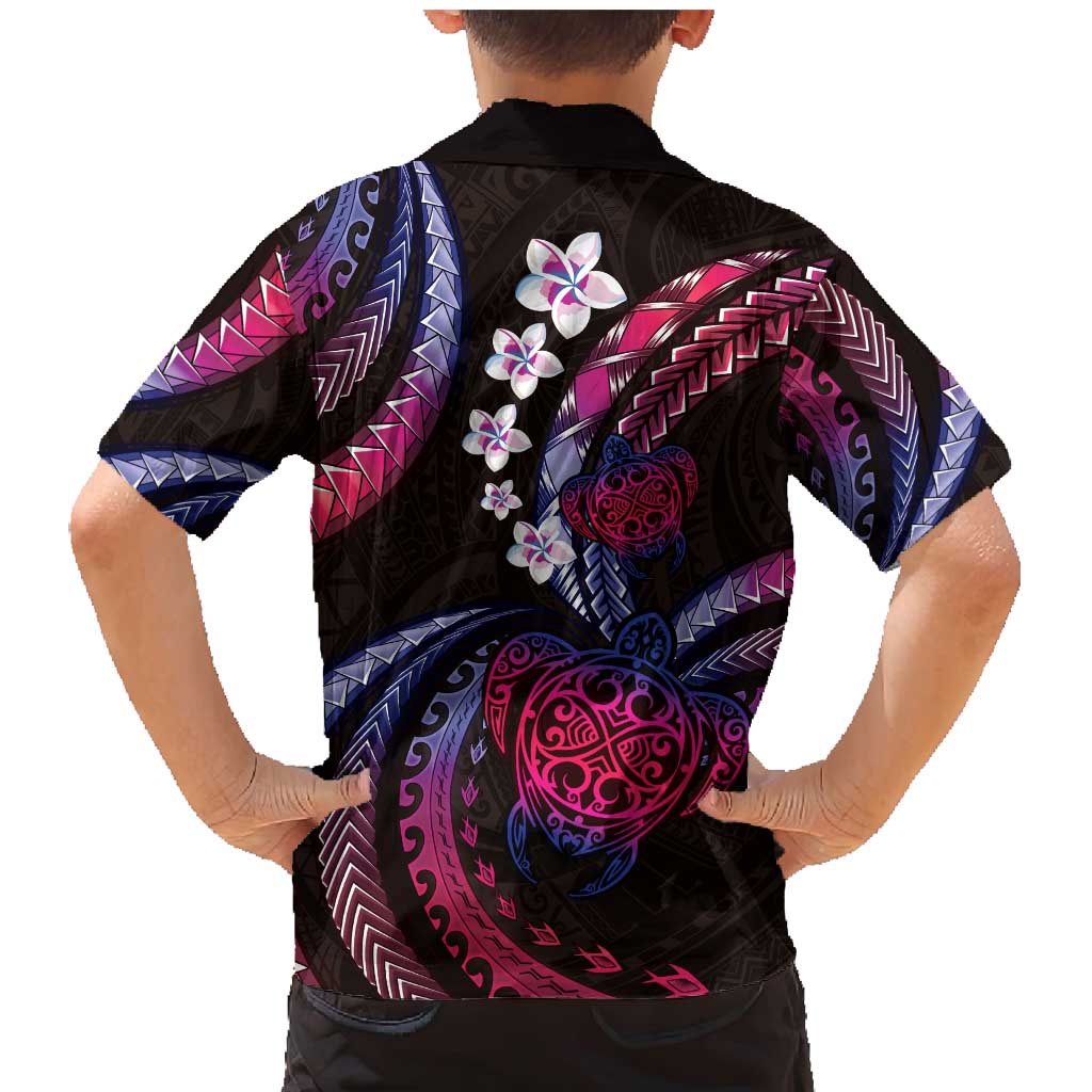 Hawaii Turtles Plumeria Family Matching Mermaid Dress and Hawaiian Shirt Sweet Gradient Polynesian Pattern LT01 - Polynesian Pride