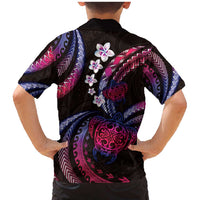 Hawaii Turtles Plumeria Family Matching Mermaid Dress and Hawaiian Shirt Sweet Gradient Polynesian Pattern LT01 - Polynesian Pride