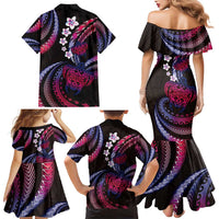 Hawaii Turtles Plumeria Family Matching Mermaid Dress and Hawaiian Shirt Sweet Gradient Polynesian Pattern LT01 - Polynesian Pride