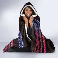 Hawaii Turtles Plumeria Hooded Blanket Sweet Gradient Polynesian Pattern