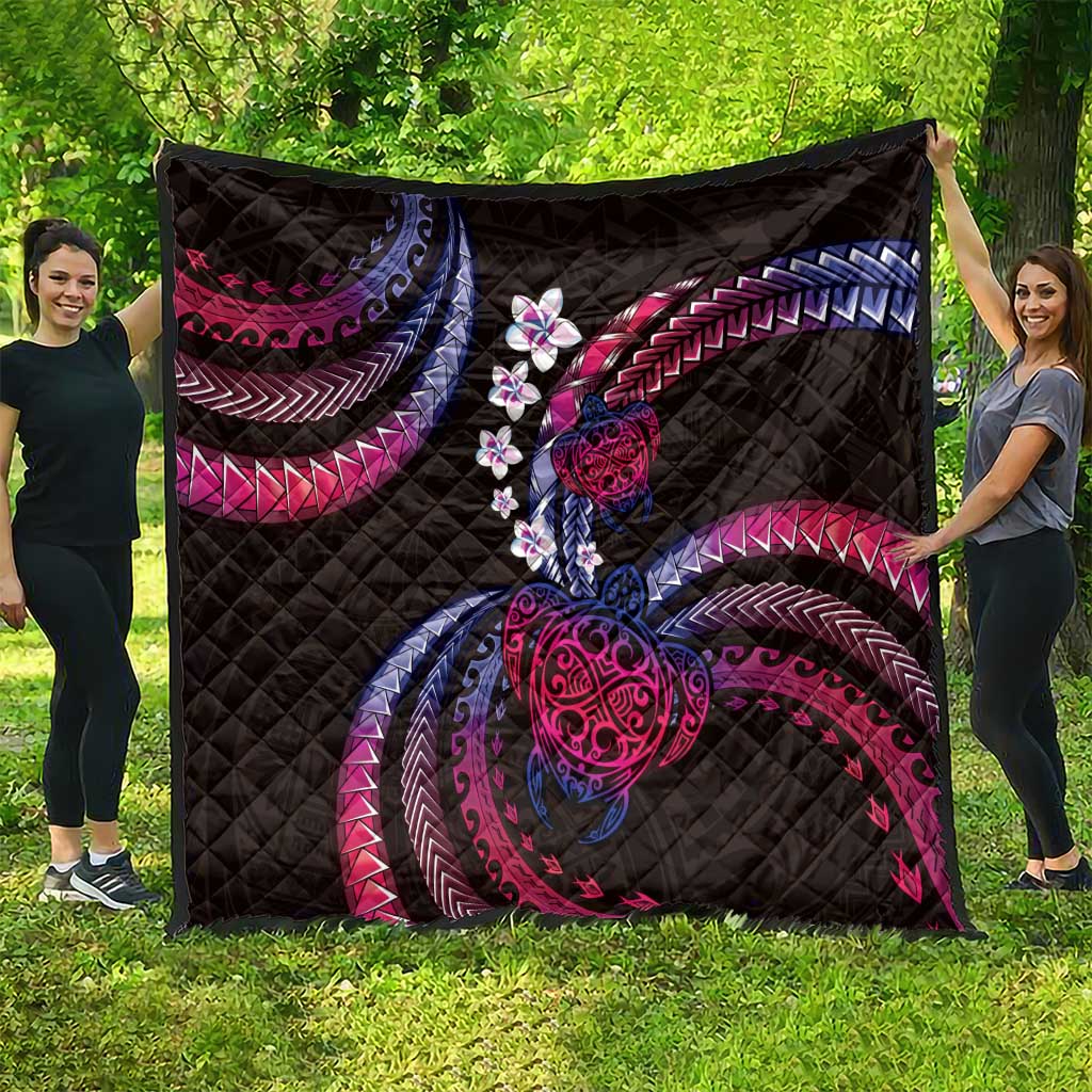 Hawaii Turtles Plumeria Quilt Sweet Gradient Polynesian Pattern