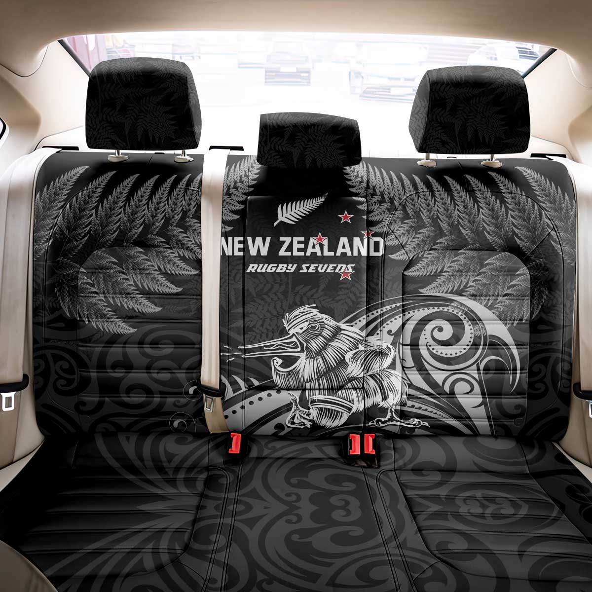 New Zealand 2024 Rugby Back Car Seat Cover Silver Fern Aotearoa Kiwi LT01 - Polynesian Pride