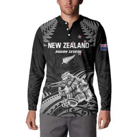 Custom New Zealand 2024 Rugby Button Sweatshirt Silver Fern Aotearoa Kiwi