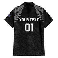 Custom New Zealand 2024 Rugby Family Matching Off Shoulder Short Dress and Hawaiian Shirt Silver Fern Aotearoa Kiwi LT01 - Polynesian Pride