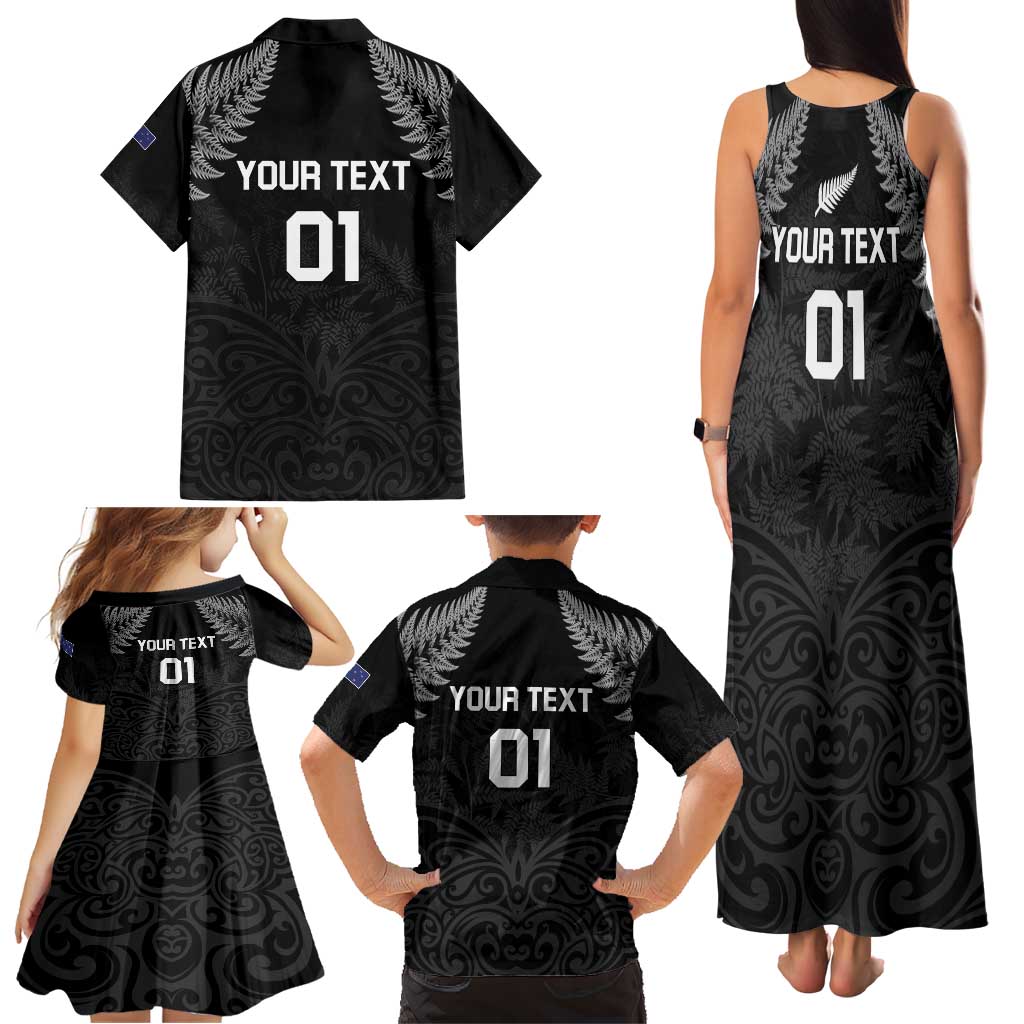 Custom New Zealand 2024 Rugby Family Matching Tank Maxi Dress and Hawaiian Shirt Silver Fern Aotearoa Kiwi LT01 - Polynesian Pride