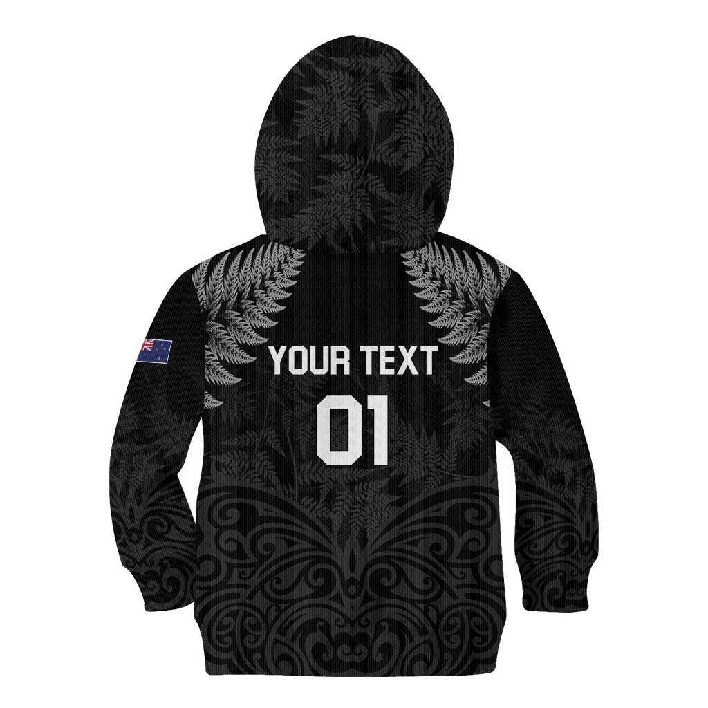 Custom New Zealand 2024 Rugby Kid Hoodie Silver Fern Aotearoa Kiwi LT01 - Polynesian Pride