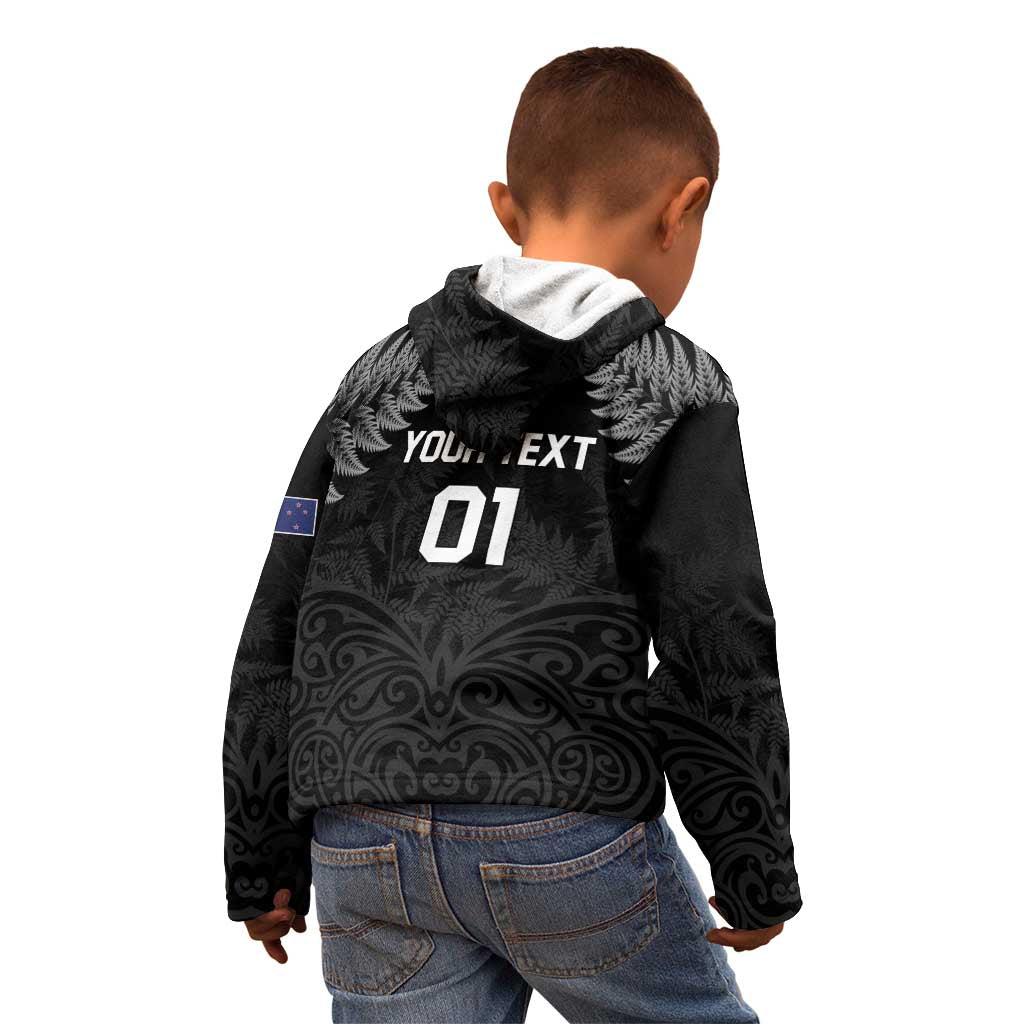 Custom New Zealand 2024 Rugby Kid Hoodie Silver Fern Aotearoa Kiwi LT01 - Polynesian Pride