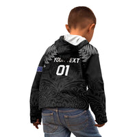 Custom New Zealand 2024 Rugby Kid Hoodie Silver Fern Aotearoa Kiwi LT01 - Polynesian Pride
