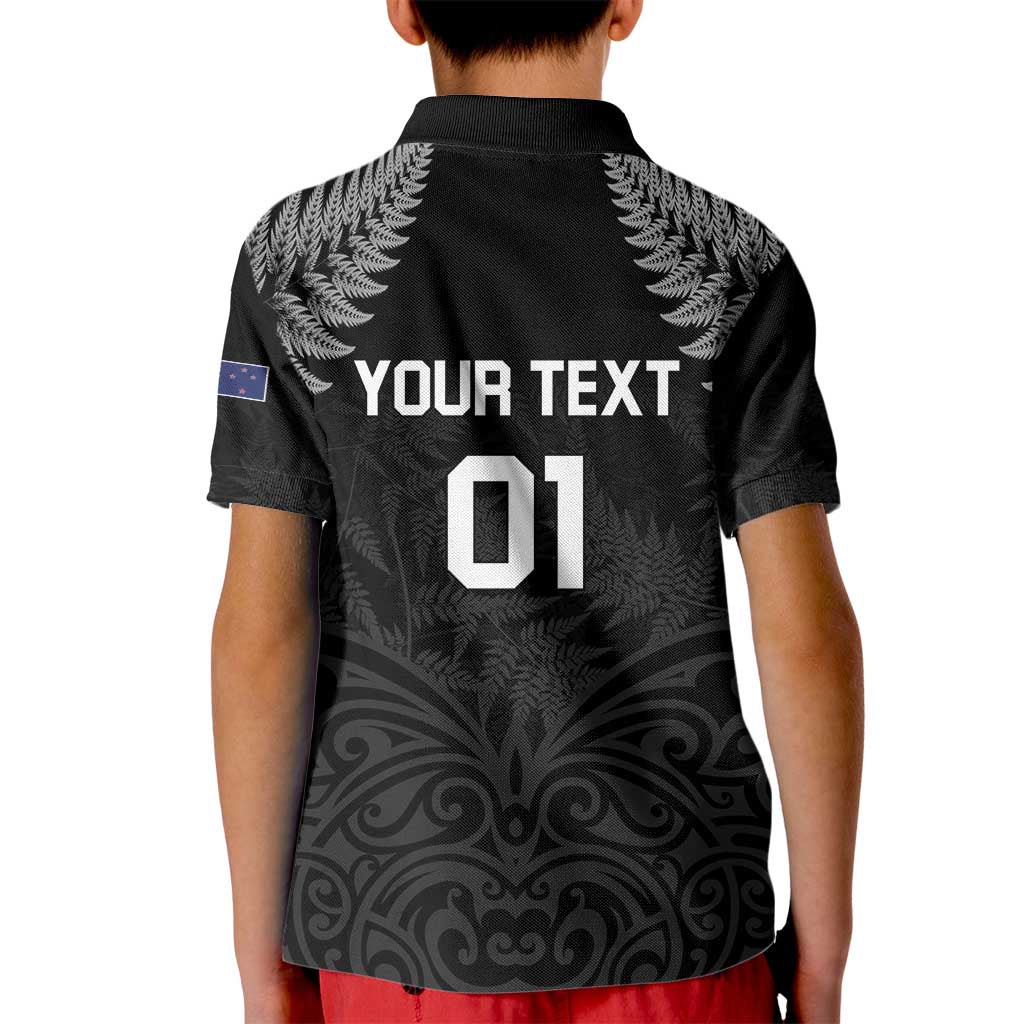 Custom New Zealand 2024 Rugby Kid Polo Shirt Silver Fern Aotearoa Kiwi LT01 - Polynesian Pride