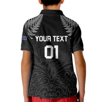 Custom New Zealand 2024 Rugby Kid Polo Shirt Silver Fern Aotearoa Kiwi LT01 - Polynesian Pride