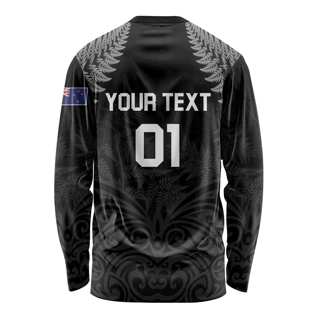 Custom New Zealand 2024 Rugby Long Sleeve Shirt Silver Fern Aotearoa Kiwi LT01 - Polynesian Pride