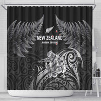 New Zealand 2024 Rugby Shower Curtain Silver Fern Aotearoa Kiwi LT01 - Polynesian Pride