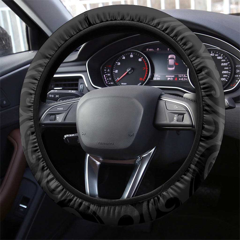 New Zealand 2024 Rugby Steering Wheel Cover Silver Fern Aotearoa Kiwi LT01 - Polynesian Pride