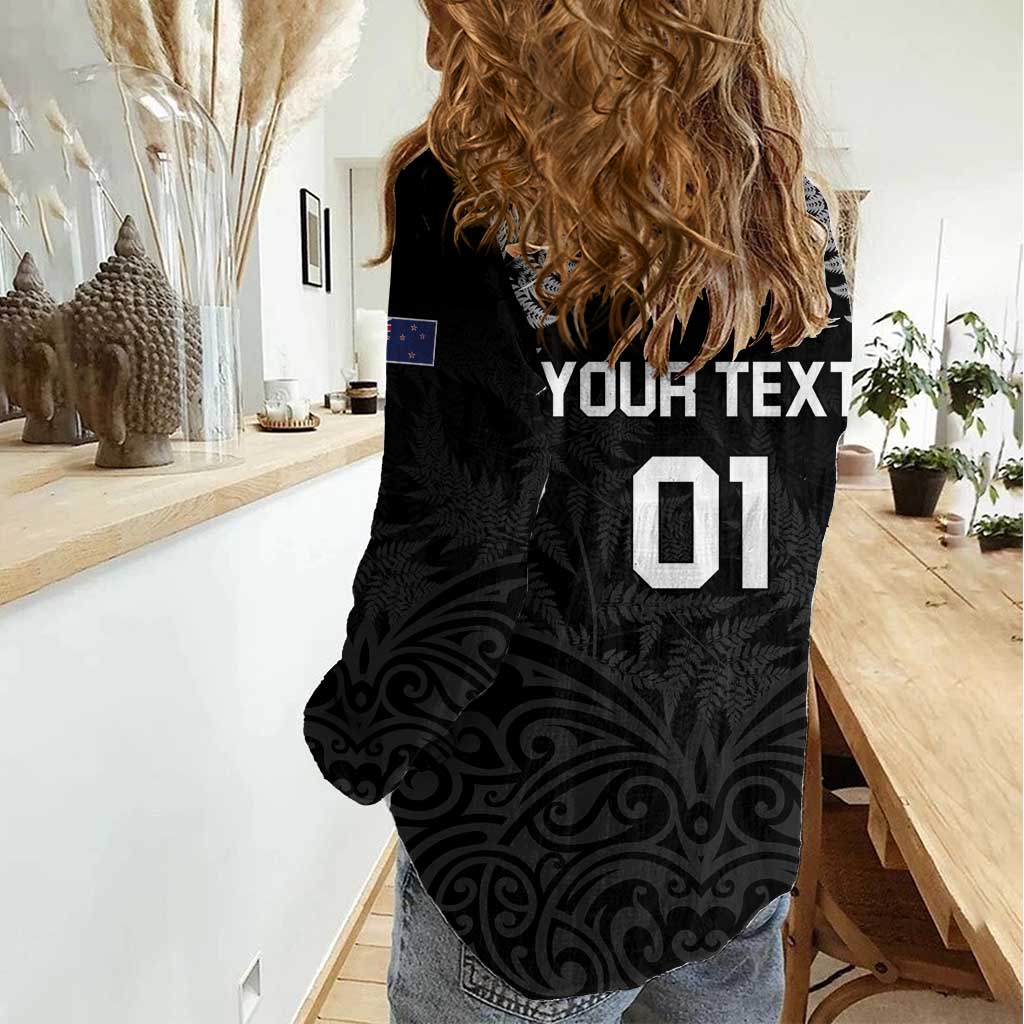 Custom New Zealand 2024 Rugby Women Casual Shirt Silver Fern Aotearoa Kiwi LT01 - Polynesian Pride