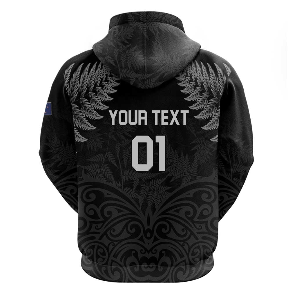 Custom New Zealand 2024 Rugby Zip Hoodie Silver Fern Aotearoa Kiwi LT01 - Polynesian Pride