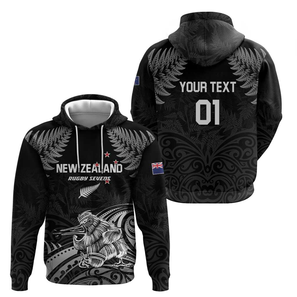 Custom New Zealand 2024 Rugby Zip Hoodie Silver Fern Aotearoa Kiwi LT01 - Polynesian Pride