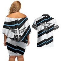 Custom Fiji 2024 Rugby Couples Matching Off Shoulder Short Dress and Hawaiian Shirt Fijian Tapa Pattern LT01 - Polynesian Pride