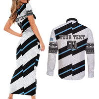 Custom Fiji 2024 Rugby Couples Matching Short Sleeve Bodycon Dress and Long Sleeve Button Shirt Fijian Tapa Pattern LT01 - Polynesian Pride